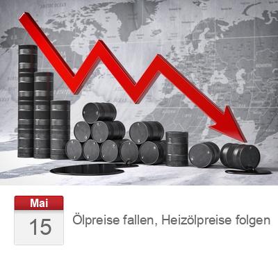 Ölpreise fallen, Heizölpreise folgen