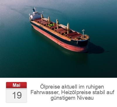 Ölpreise aktuell im ruhigen Fahrwasser, Heizölpreise stabil auf günstigem Niveau