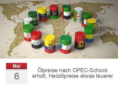 Ölpreise nach OPEC-Schock erholt, Heizölpreise etwas teuerer